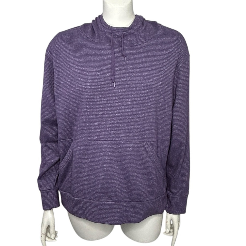 Champion Purple Hoodie XXL Pullover Sweatshirt Front Pocket Long Sleeve